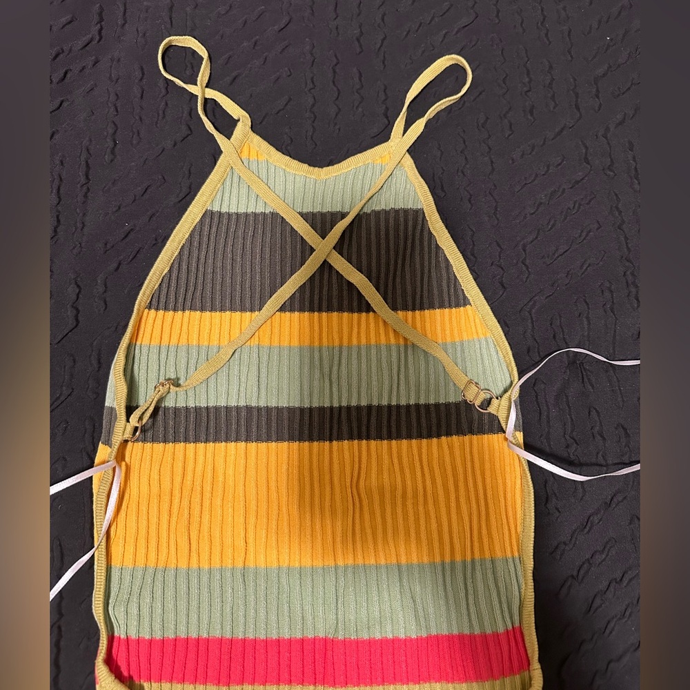 Multicolor Ribbed Mini Dress - Picture 3 of 8